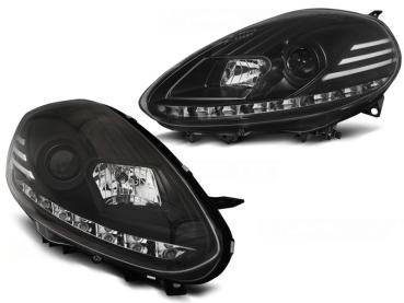 Scheinwerfer DRL LED Tagfahrlicht für Fiat Punto Evo Bj. 09-12 Schwarz